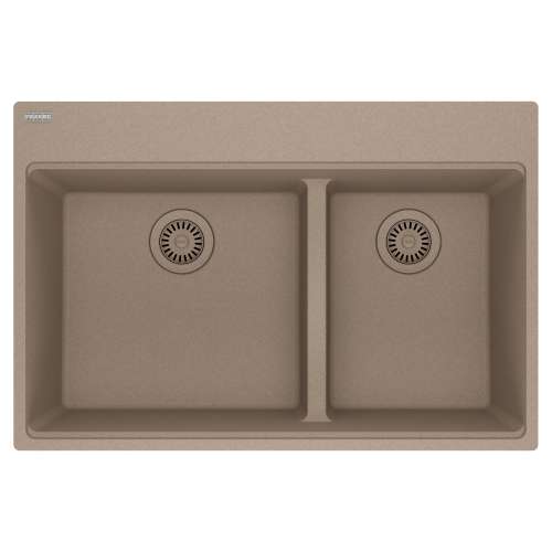 Franke Maris Dual Mount 33-In X 22-In Fragranite Double Bowl Kitchen Sink In Oyster