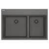 Franke Maris Dual Mount 33-In X 22-In Fragranite Double Bowl Kitchen Sink In Stone Grey