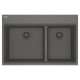 Franke Maris Dual Mount 33-In X 22-In Fragranite Double Bowl Kitchen Sink In Stone Grey