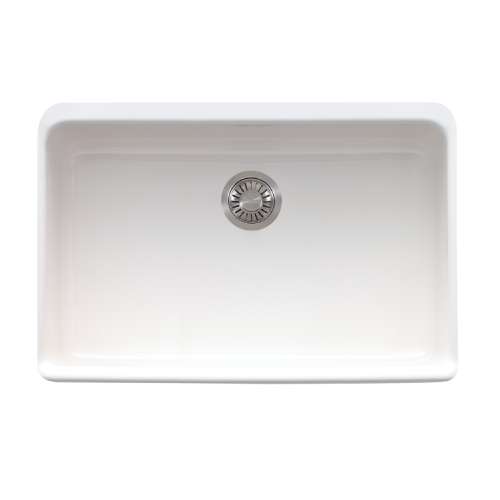 Franke Manor House 27.12-In. X 19.88-In. White Apron Front Single Bowl Fireclay Kitchen Sink - Mhk110-28Wh