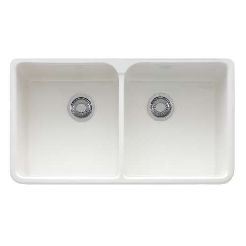 Franke Manor House 35.5-In. X 21.62-In. White Apron Front Double Bowl Fireclay Kitchen Sink - Mhk720-35Wh