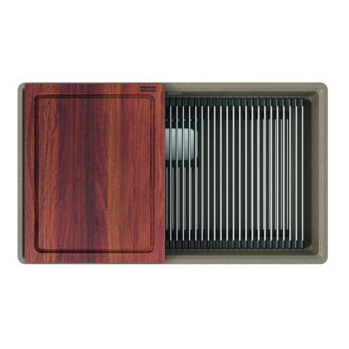 Franke Peak 32.0-In. X 18.8-In. Fragranite Undermount Single Bowl Workcenter Kitchen Sink In Oyster