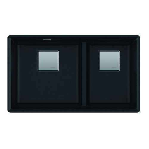 Franke Peak 32.0-In. X 18.8-In. Fragranite Undermount Double Bowl Kitchen Sink In Matte Black