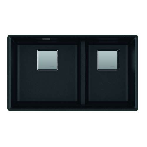 Franke Peak 32.0-In. X 18.8-In. Fragranite Undermount Double Bowl Kitchen Sink In Onyx