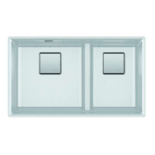 Franke Peak 32.0-In. X 18.8-In. Fragranite Undermount Double Bowl Kitchen Sink In Polar White