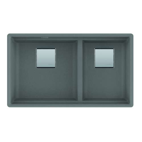 Franke Peak 32.0-In. X 18.8-In. Fragranite Undermount Double Bowl Kitchen Sink In Stone Grey