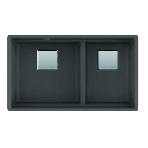Franke Peak 32.0-In. X 18.8-In. Fragranite Undermount Double Bowl Kitchen Sink In Slate Grey