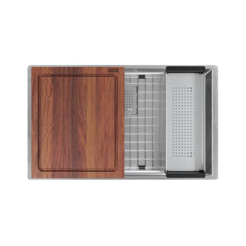 Franke Peak Workcenter 29-In. X 18-In. 16 Gauge Stainless Steel Undermount Single Bowl Kitchen Sink