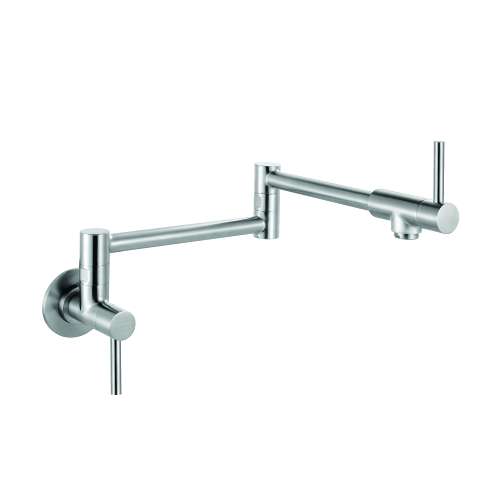 Franke Steel Series Two Handle Wall Mounted Pot Filler, Stainless Steel