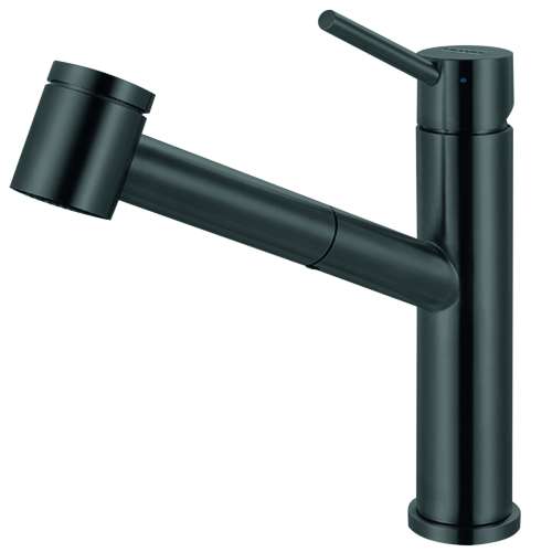 Franke Steel 9-In Single Handle Pull-Out Kitchen Faucet In Industrial Black, Stl-Po-Ibk