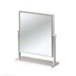 Elegant Magnified Table Mirror in Satin Nickel