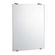 22in x 30in Minimalist Flat Edge Wall Mounted Mirror in Satin Nickel