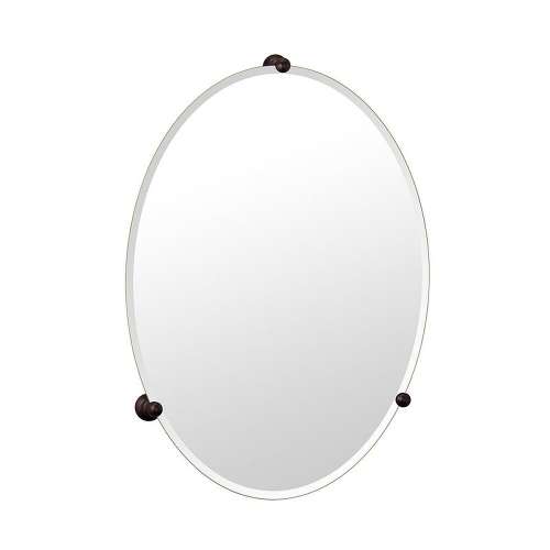 Large Oval Mirror in Brushed Bronze