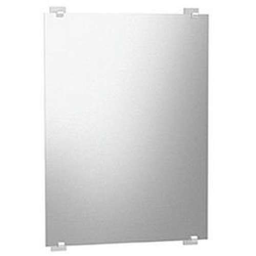 Frameless Rectangular Bathroom Mirror in Satin Nickel