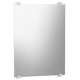Frameless Rectangular Bathroom Mirror in Satin Nickel