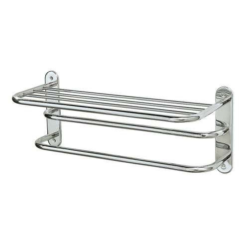 26-1/2 Inch Double Towel Rack with Top Shelf in Chrome