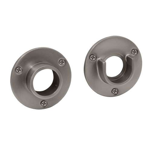 Pair of Wall Flanges for Shower Bar in Satin Nickel