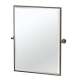 Wall Mounted Framed Rectangle Mirror in Satin Nickel
