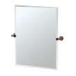 Wall Mounted Frameless Rectangular Mirror in Satin Nickel