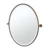 Wall Mounted Framed Oval Mirror in Satin Nickel