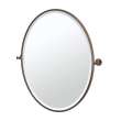 Wall Mounted Framed Oval Mirror in Satin Nickel