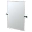 27-1/2in Rectangular Beveled Wall Mounted Mirror with Accents in Chrome
