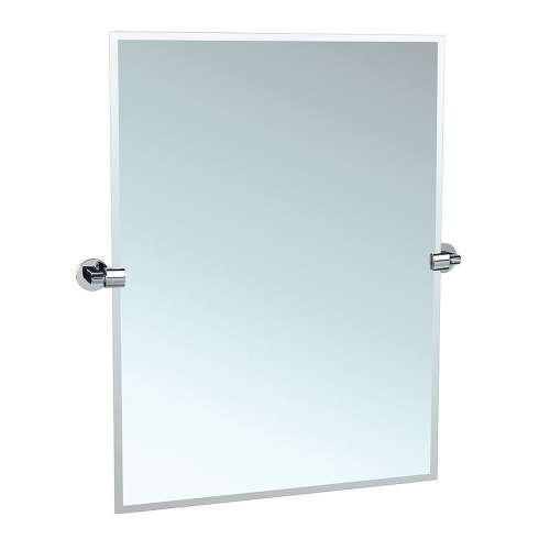 23-1/2 Inch Beveled Edge Tilting Rectangular Wall Mirror in Chrome