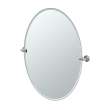 28-1/2in Oval Beveled Wall Mounted Mirror with Accents in Satin Nickel
