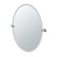 28-1/2in Oval Beveled Wall Mounted Mirror with Accents in Satin Nickel