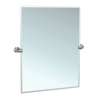 23-1/2 Inch Beveled Edge Tilting Rectangular Wall Mirror in Satin Nickel