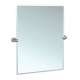 23-1/2 Inch Beveled Edge Tilting Rectangular Wall Mirror in Satin Nickel