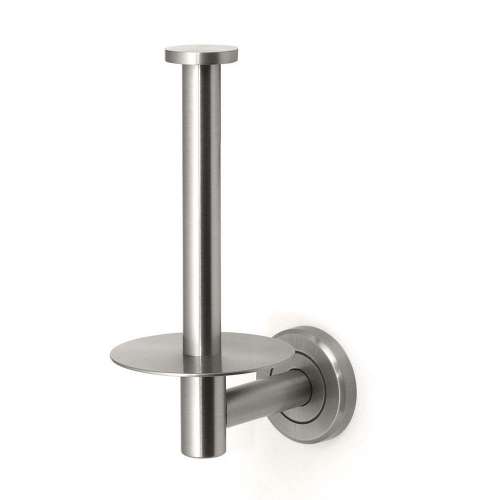Traditional Upright Bathroom Tissue Holder in Satin Nickel