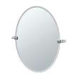 23-1/2inW X 26-1/2inH Wall-Mounted Frameless Oval Mirror in Chrome