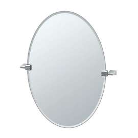 23-1/2inW X 26-1/2inH Wall-Mounted Frameless Oval Mirror