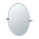 23-1/2inW X 26-1/2inH Wall-Mounted Frameless Oval Mirror in Chrome