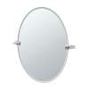 23-1/2inW X 26-1/2inH Wall-Mounted Frameless Oval Mirror in Satin Nickel