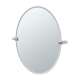 23-1/2inW X 26-1/2inH Wall-Mounted Frameless Oval Mirror in Satin Nickel
