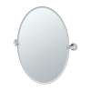 24inW X 26-1/2inH Wall-Mounted Frameless Oval Mirror in Chrome