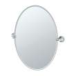 24inW X 26-1/2inH Wall-Mounted Frameless Oval Mirror in Chrome