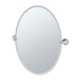 24inW X 26-1/2inH Wall-Mounted Frameless Oval Mirror