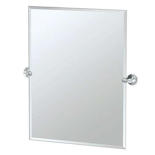 27-1/2inW X 31-1/2inH Wall-Mounted Frameless Rectangular Mirror in Chrome