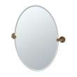 24inW X 26-1/2inH Wall-Mounted Frameless Oval Mirror in Bronze