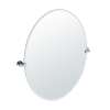 Channel Large Oval Beveled Tilting Wall Mirror in Chrome