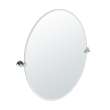 Channel Large Oval Beveled Tilting Wall Mirror in Chrome