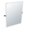 Channel Rectangular Beveled Tilting Wall Mirror in Chrome
