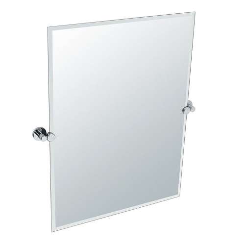 Channel Rectangular Beveled Tilting Wall Mirror in Chrome