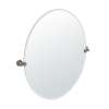 Channel Large Oval Beveled Tilting Wall Mirror in Satin Nickel
