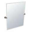 Channel Rectangular Beveled Tilting Wall Mirror in Satin Nickel
