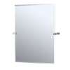 Rectangular Beveled Tilting Wall Mirror in Satin Nickel
