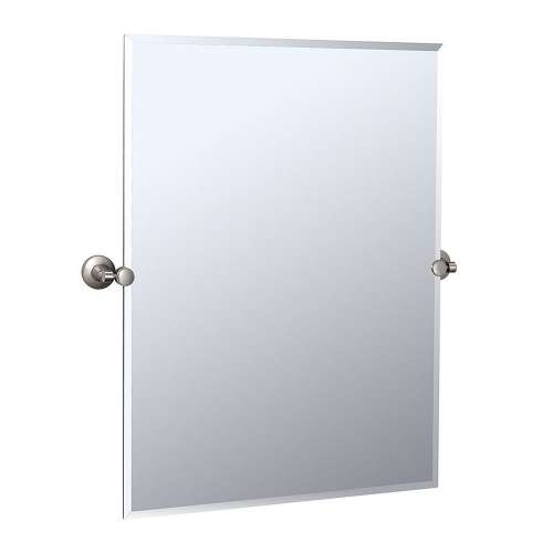 Max Large Rectangular Tilting Wall Mirror in Satin Nickel